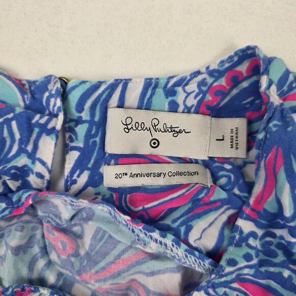 Lilly Pulitzer Dress Girls Large 20th Anniversary Maxi Shell Print Rayon - Picture 3 of 10